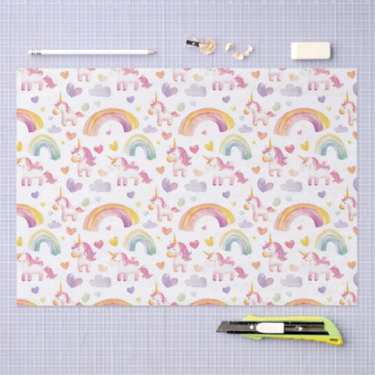 Eenhoorns en regenbogen Baby Gift Tissuepapier (Craft)