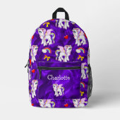 Eenhoorns en Regenbogen Magisch Paarse Bedrukte Rugzak (Voorkant)