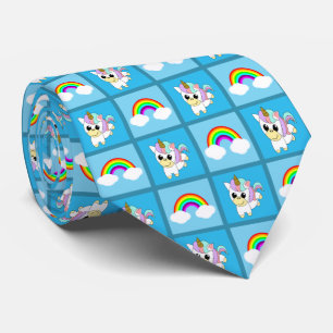 Eenhoorns En Regenboog Patchwork Stropdas
