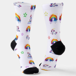 EENHOORNS EN REGENBOOG SOKKEN