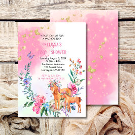 Eenhoorns en vlinders baby shower uitnodiging
