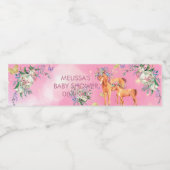 Eenhoorns en vlinders waterverf roze waterfles etiket (Enkel label)