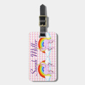 Eenhoorns, harten en regenbogen Bagagelabel (Voorkant verticaal)