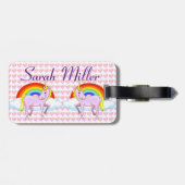 Eenhoorns, harten en regenbogen Bagagelabel (Achterkant horizontaal)