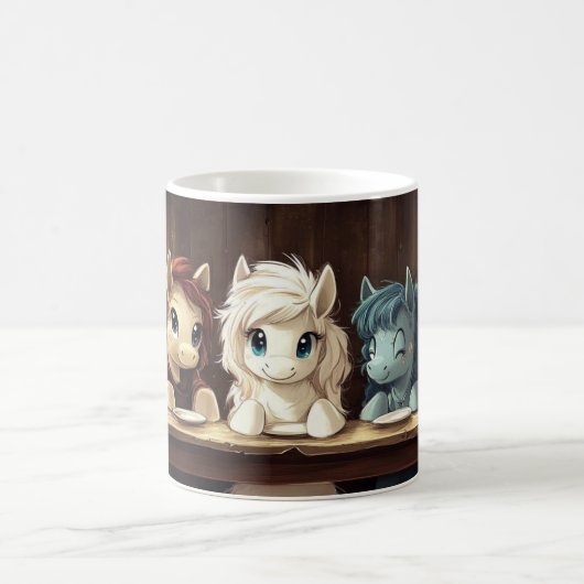 Eenhoorns in eetkoffie mok (Center)