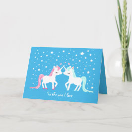 Eenhoorns in liefde Valentijnse kaart