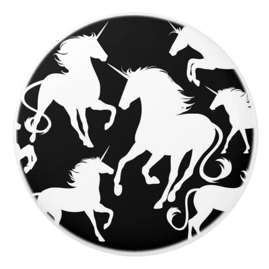 eenhoorns keramische knop (Voorkant)