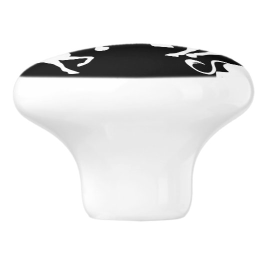 eenhoorns keramische knop (Zijkant)