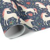 Eenhoorns Kerst: Middeleeuwen Print Cadeaupapier (Rol Hoek)