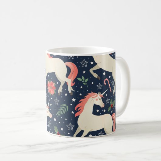 Eenhoorns Kerst: Middeleeuwen Print Koffiemok (Voorkant rechts)