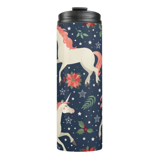 Eenhoorns Kerst: Middeleeuwen Print Thermosbeker (Voorkant)