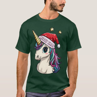 Eenhoorns kerstmeisje t-shirt