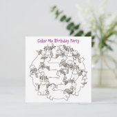 ** Eenhoorns  KLEUR ME Verjaardag Kaart (Staand voorkant)