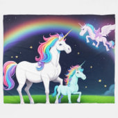 Eenhoorns met magie fleece deken (Voorkant (Horizontaal))