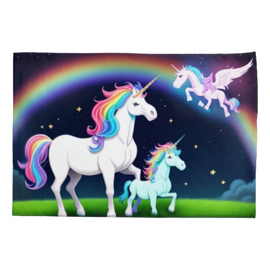 Eenhoorns met magie kussensloop (Achterkant)