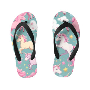 Eenhoorns met wolken en sterren patroon kinder teenslippers