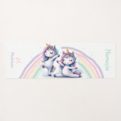 Eenhoorns Namaste Yoga Poses Schattigee naam Monog Yogamat (Achterkant (horizontaal))