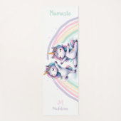 Eenhoorns Namaste Yoga Poses Schattigee naam Monog Yogamat (Voorkant)