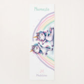 Eenhoorns Namaste Yoga Poses Schattigee naam Monog Yogamat (Achterkant)