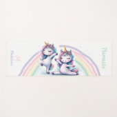 Eenhoorns Namaste Yoga Poses Schattigee naam Monog Yogamat (Voorkant (horizontaal))