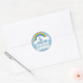 Eenhoorns Oorlogen met Regenboog Ronde Sticker (Envelop)