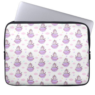  Eenhoorns op Planeten Magisch Ruimtepatroon  Laptop Sleeve