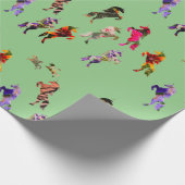 eenhoorns patroon cadeaupapier (Hoek)