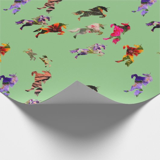 eenhoorns patroon cadeaupapier (Hoek)