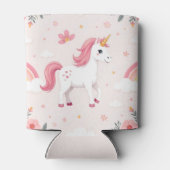 Eenhoorns, regenbogen, bloemen, Schattige Blikjeskoeler (Achterkant)