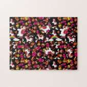 Eenhoorns Regenbogen en Cupcakes Doodles Patroon Legpuzzel (Horizontaal)