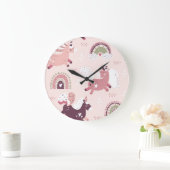 Eenhoorns regenbogen: pastel magische achtergrond. grote klok (Huis)