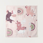 Eenhoorns regenbogen: pastel magische achtergrond. wandkleed (Voorkant (horizontaal))