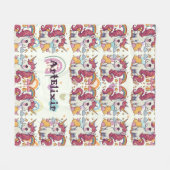 Eenhoorns & Regenbogen Patroon Fleece Deken (Voorkant (Horizontaal))