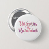 Eenhoorns & Regenbogen Ronde Button 5,7 Cm (Voorkant /achterkant)