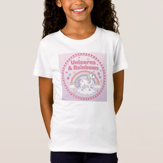 Eenhoorns & Regenbogen T-shirt (Voorkant)