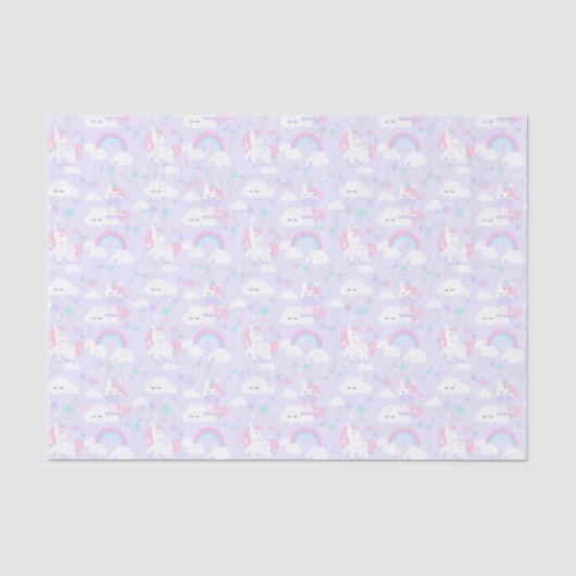 Eenhoorns & Regenbogen Tissuepapier (Voorkant)