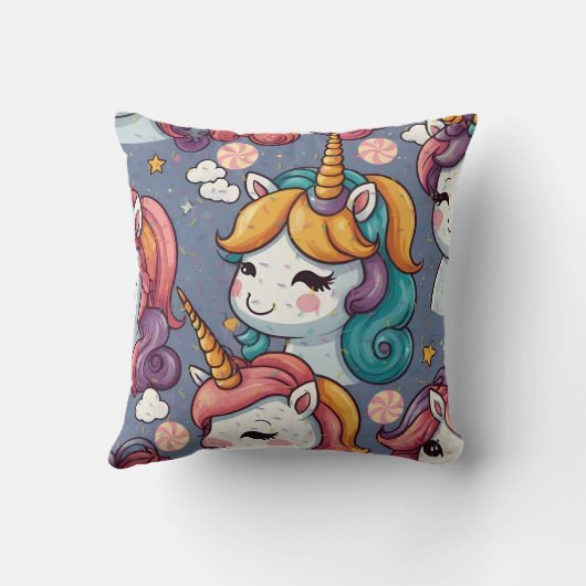 Eenhoorns & Sprinkles Afdrukken Kussen (Achterkant)