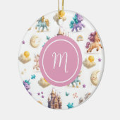 Eenhoorns & Sprookjeskasteel - grillige kamer Keramisch Ornament (Links)