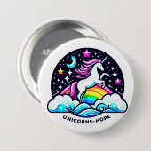 Eenhoorns van hoop ronde button 7,6 cm (Voorkant /achterkant)