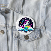 Eenhoorns van hoop ronde button 7,6 cm (In situ)