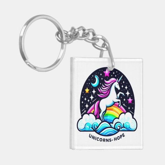 Eenhoorns van hoop sleutelhanger (Voorkant Links)