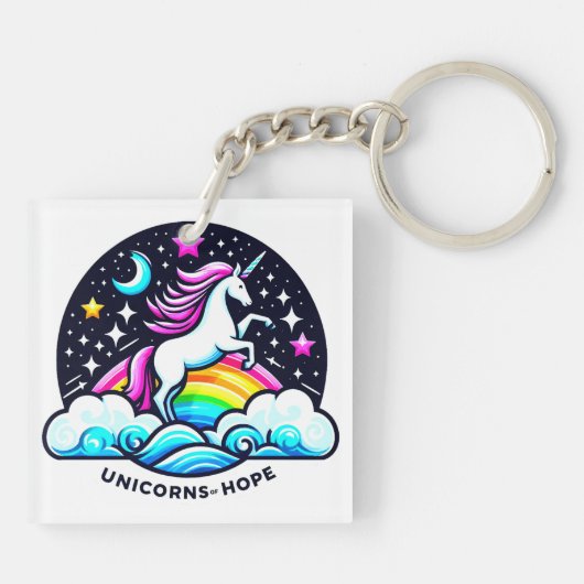 Eenhoorns van hoop sleutelhanger (Achterkant)