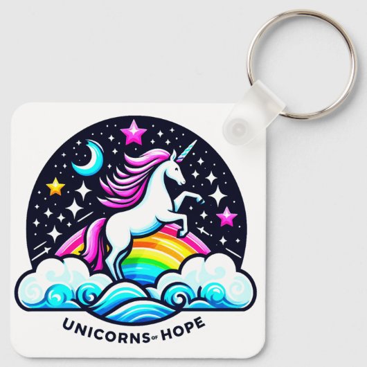 Eenhoorns van hoop sleutelhanger (Achterkant)