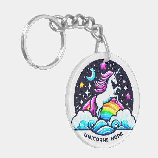 Eenhoorns van hoop sleutelhanger (Voorkant Links)