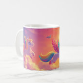 Eenhoorns vliegen in de lucht koffie mok (Voorkant links)