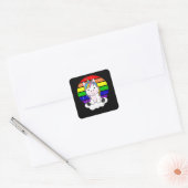 Eenhoorns voor regenboogontsteking voor kinderen vierkante sticker (Envelop)