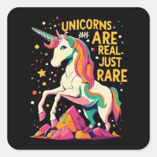 Eenhoorns zijn echt, alleen zeldzaam vierkante sticker