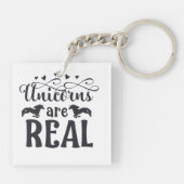 Eenhoorns zijn echte digitale kunst sleutelhanger (Achterkant)