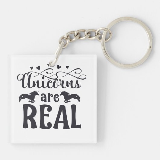 Eenhoorns zijn echte digitale kunst sleutelhanger (Achterkant)