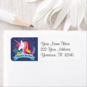 Eenhoorns zijn echte kleurrijke adreslabels etiket (Insitu)